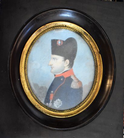 Oval MINIATURE: Left profile of Napoleon...