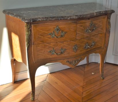 Curved COMMODE with two rows of drawers,...