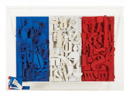 null Contemporary school

French flag in cut out letters

Mixed media in a Plexiglas...