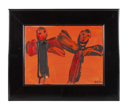 null 
Yannis GAÏTIS (1923-1984)

Deux figures sur fond rouge, 1964-1966

Toile signée...