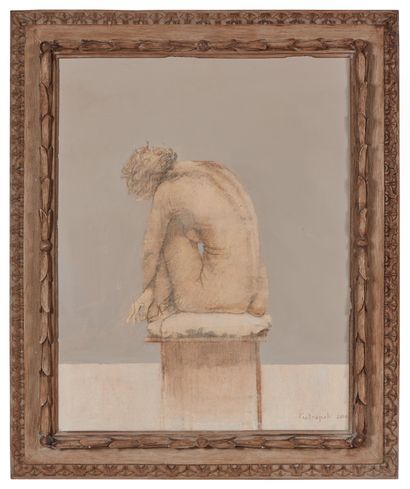 null Patrick PIETROPOLI (born 1953)

The Egg (Nude sitting back), 2000

Panel signed...