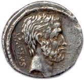 ROMAN REPUBLIC - JUNIA 54 BC BRVTVS. Head...