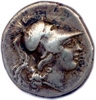 null CAMPANIA - CALES 265-240 Head of Athena wearing a Corinthian helmet. R/. Victory...