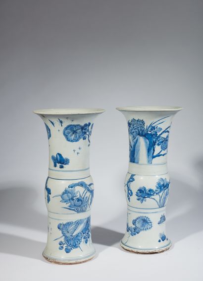 China, 19th century. A pair of white porcelain...