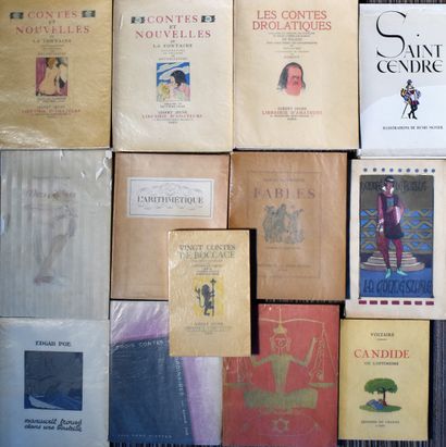 null LOT de livres brochés, illustrés et numérotés : Voltaire (Candide, ill. Jylbert)...