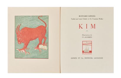 null KIPLING (Rudyard) : Kim. Lausanne, Gonin et Cie, s.d. [1930]. Deux volumes pt....