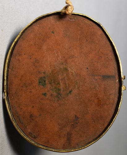 null Oval MINIATURE on copper : Portrait of a magistrate. End of the 17th century....