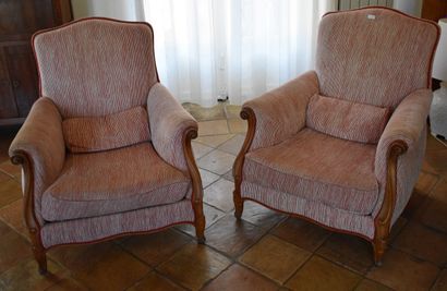Pair of comfortable shepherds' chairs, Louis...