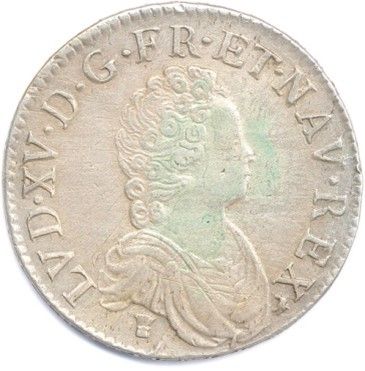 null LOUIS XV 1715-1774. Ecu Vertugadin en argent 1718 9 = Rennes. Ci 2095 (30,21...