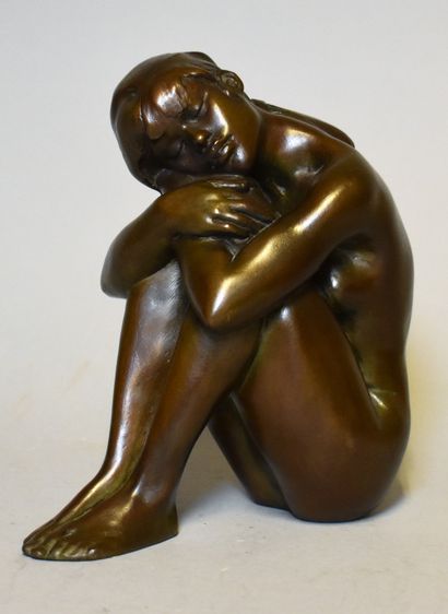 null Jacques LE NANTEC (1940) : Marina. Bronze with brown patina signed and dated...