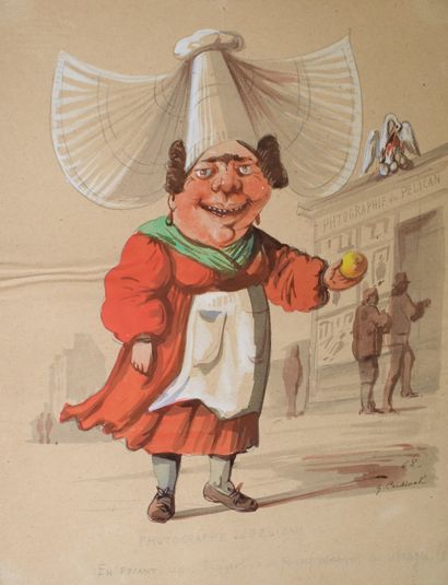 null Joseph Gustave CARDINAL (1829-1888) : 35 caricatures à la gouache sur papier...