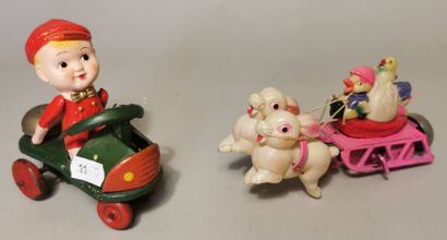 OCCUPIED JAPON 1950 : 
-Deux jouets mécaniques,...