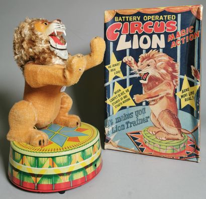 null MADE in JAPAN (1950/1960) :

-Jouet à piles figurant un lion rugissant au dressage...