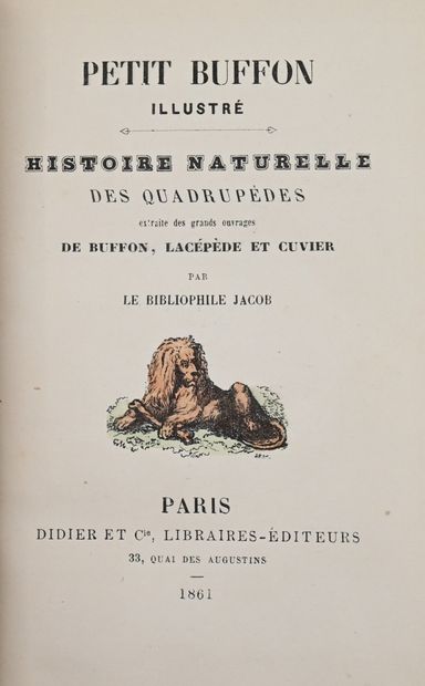 null BUFFON illustré (Petit). Histoire naturelle des quadrupèdes (et des oiseaux,...