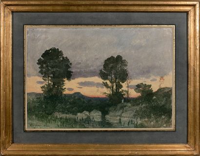 null Henri Joseph HARPIGNIES (1819-1916)

Landscape with a pond

Watercolor signed...