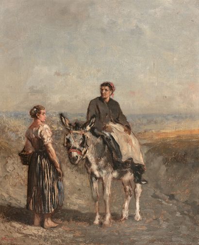 null Jules Jacques VEYRASSAT (1828-1893)

Peasant woman and mule driver

Canvas signed...