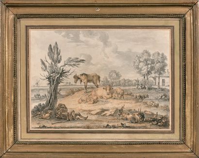 null French school of the 18th century

Landscapes animated with characters and animals

Four...