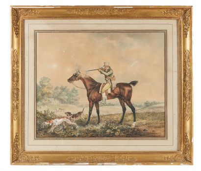 null Carle VERNET (1758-1836)

Hunter on Horseback Shooting a Gun, Accompanied by...