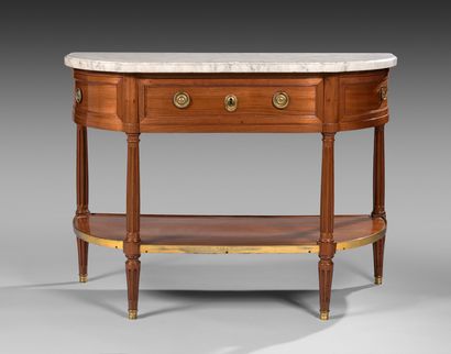 Mahogany and mahogany veneer console table...