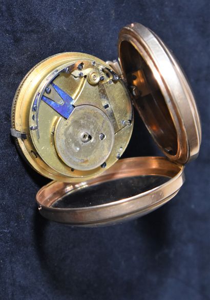 null 18K (750) yellow gold repeater POCKET WATCH. Dial showing hours, minutes and...
