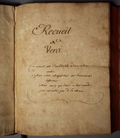 null ANONYME : Recueil de vers à Mlle Desponceaux. Manuscrit de la fin du XVIIIe...