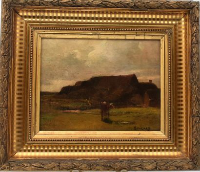 Auguste BOULARD (1852-1927) : The Farm. Panel...