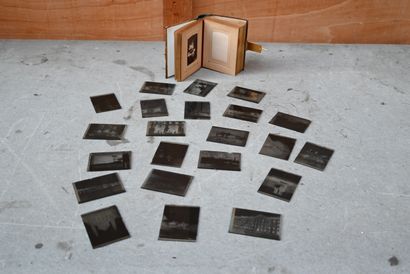 null Glass photographic plates with representation of cathedrals and scenes of daily...