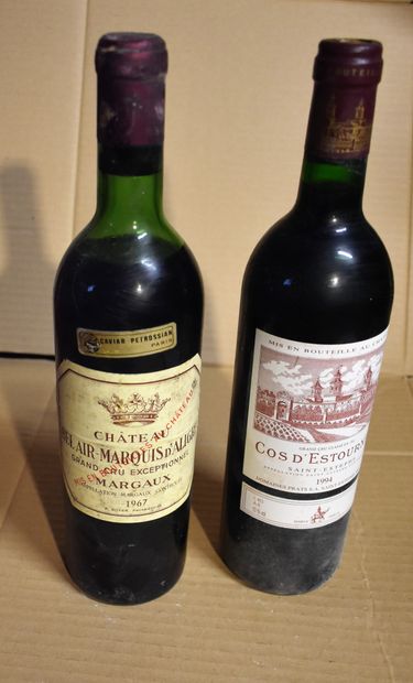 null BEL AIR Marquis d'Aligre 1967 et COS d'ESTOURNEL 1994 : Ens. 2 bouteilles.