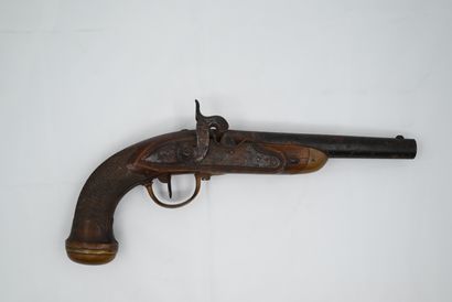 OFFICER'S PISTOL with flint transformed with...