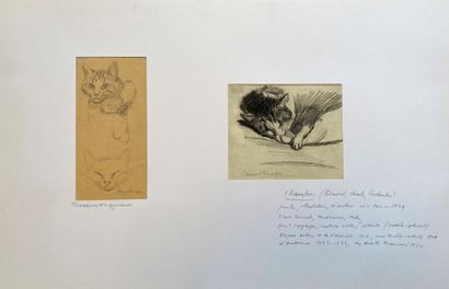 null Edmond CHAMPON (1879- ?) : Nature morte ; portraits, paysages, animaux, l’étable,...