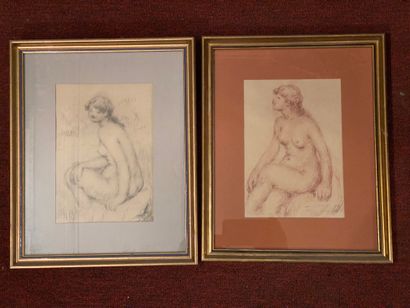 null Lucien BOULIER (1882-1963) : Portraits de jeunes filles. Trois huiles sur carton....