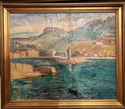 null Attribué à Émile Othon FRIESZ (1879-1949) : Le port de Cassis. Toile. Haut....