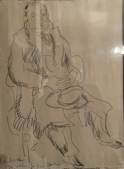 null GEN PAUL (1895-1975) : Portrait de Bouboule. Crayon signé en bas à gauche et...