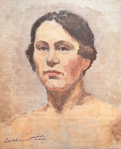 null Émile Othon FRIESZ (1879-1949) : Portrait de femme. Toile (sans châssis) signée...