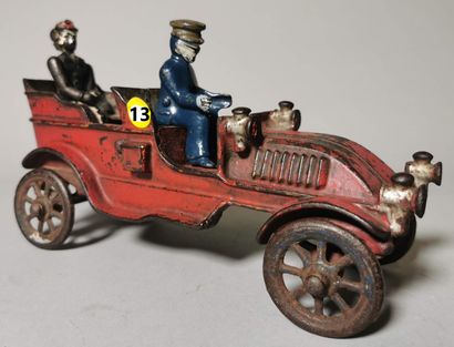 null ARCADE (1934): Cast iron - TORPEDO de Luxe with driver and passenger in the...
