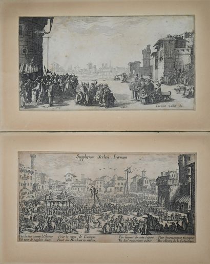 TWO ENGRAVINGS after Jacques CALLOT : Supplicium...