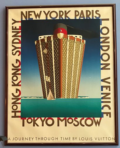 null RAZZIA (born in 1950) : Louis Vuitton poster, signed lower right. Height 155...