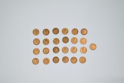 null 25 PIECES of Gold Sovereigns, 1927.