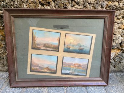 null NAPOLITAN SCHOOL: Landscapes. Four gouaches. Height 9 - Width 12 cm

JOINT:...