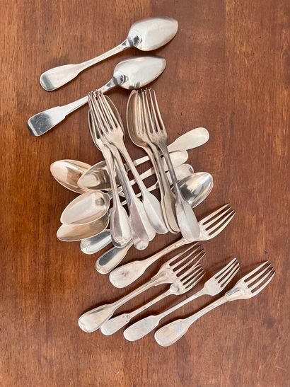 LOT OF silver cutlery of different models...