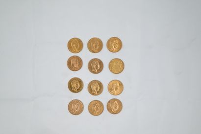null 12 PIECES of 20 German gold Marks, 1886.