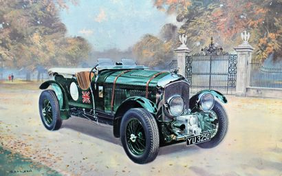 null Gérald COULSON (né en 1926) : La Bentley 2L. Huile sur toile signée en bas à...