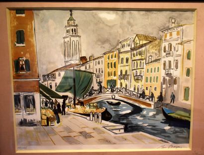 null Yves BRAYER (1907-1990) : Venise. Lithographie en couleurs 139/175. Haut. 40...