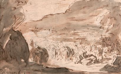 null Joseph PARROCEL (Brignoles, 1646 - Paris, 1704)

Camp of horsemen

Pen and brown...