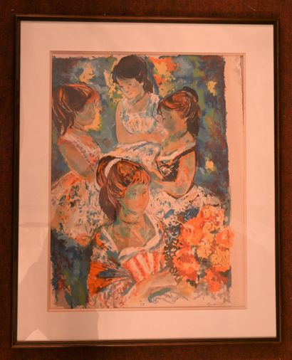 null Emilio GRAU-SALA (1911-1975) : Jeunes filles. Lithographie signée en bas à droite....