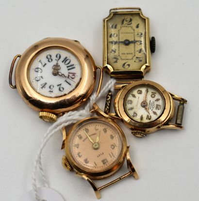 null FOUR gold ladies' WATCH CASES. Total gross weight 33,5 g.