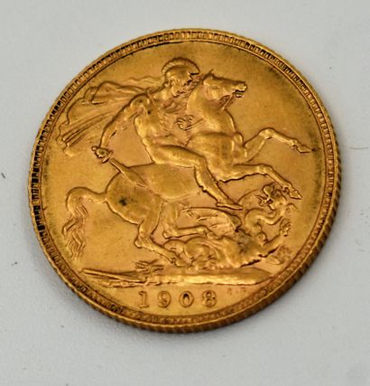 null A gold SOUVERAIN (1908). According to course.