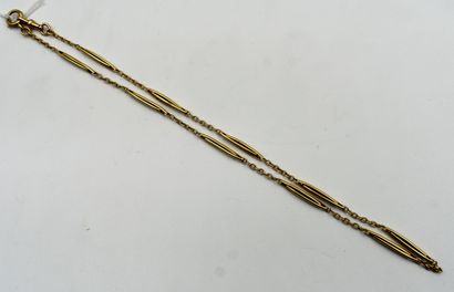 null Gold watch chain with sticks. Weight 14,6 g.