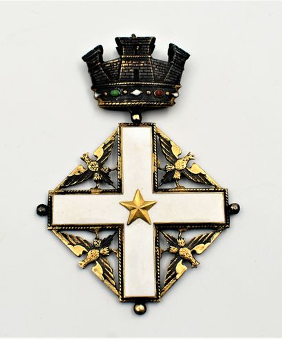null Croix de commandeur de l'ordre du Mérite italien, créé en 1951, en vermeil,...