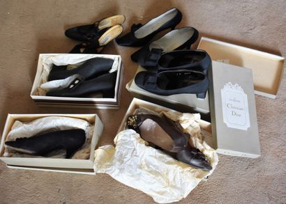 DIOR : TWO PAIRS of evening shoes. ATTACHED:...